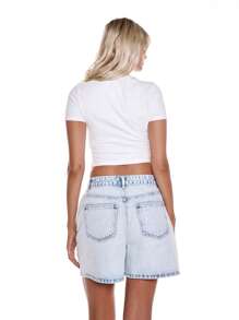 MUSERA Cute Fitted Soft Shell Printed Graphic Cropped T-Shirt For Spring Summer Vacation Beach, Holiday Sailored By The Sea Fall - White - View 3