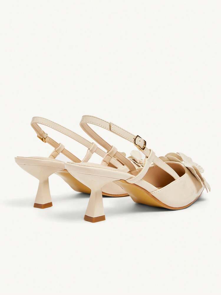 CUCCOO CHICEST New Summer Iris Flower Pointed Toe Stiletto High Heel Pumps, Elegant Romantic Apricot Patent Leather Shoes For Women, Suitable For Afternoon Tea, Dating, Elegant Outfits For Christmas Elegant Shoes Wedding Shoes Summer Shoes Bride Shoes