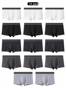 Manfinity Underwear&Sleepwear Basics 14 paires de boxers classiques de couleur unie pour hommes