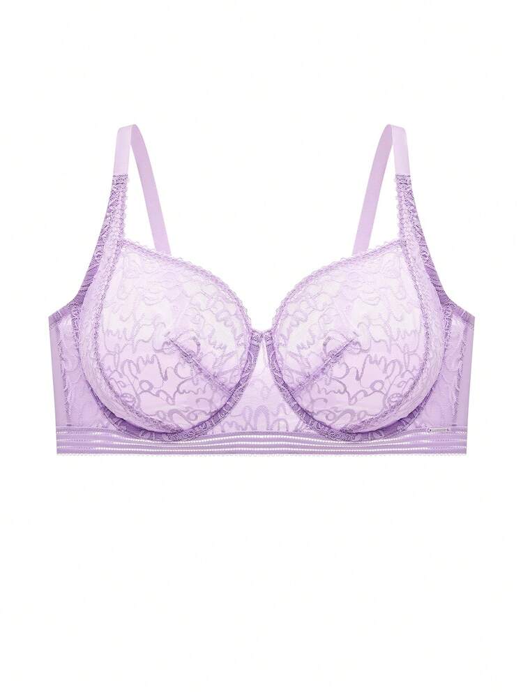Plus Sexy Lingerie Full Coverage Unlined Lace Bra