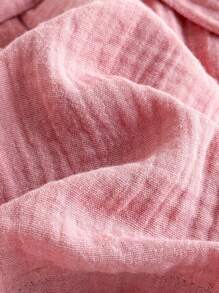 Loomiva Baby Girl Decorative Ruffle Hooded Long Sleeve Tied Bathrobe, Casual Versatile - Baby Pink - View 7