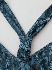 SHEIN MOOSTA Plus Size Bohemian Wide Neck Sleeveless Loose Jumpsuit - Multicolor - View 3