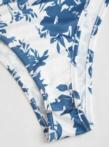 Sweetra Women's Spring/Summer Chinese Style Ceramic Print White Wrap Bodysuit