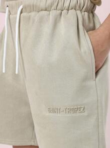 SUMWON 圣特罗佩男童套装，压纹Logo短袖T恤短裤，休闲运动街头风，夏季度假沙滩装 - 綠色 - 查看 8