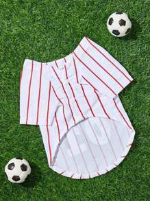 PETSIN Jersey deportivo tipo béisbol primavera/verano, de estilo minimalista y lindo para mascotas, con estampado de rayas y dígitos, versátil para gatos/perros, con efecto refrigerante, transpirable, suave, elástico, popular en Europa y EE. UU. - Multicolor - Ver 4