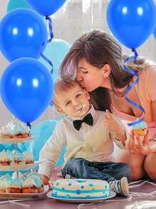 SHEIN 1 rollo, 228,6 metros de cinta azul rizada para envolver regalos, atar globos, bodas, cumpleaños - Cinta metálica brillante para ramos y envolver papel de flores para el Día de San Valentín, bodas y cumpleaños