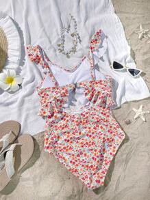 SHEIN Teen Girls One-Pieces Summerholiday,Summer,Travel,Getaway - Multicolor - View 2