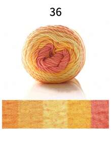 100克/卷彩虹纱5股段染纱DIY手工针织纱适用于毛衣帽子围巾沙发垫蛋糕纱193米 - 彩色 - 查看 28