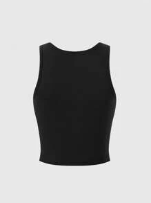 Flirla Women's Y2K Style Cherry Pool 8 Print Black Tank Top, Summer