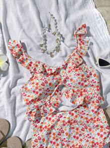 SHEIN Teen Girls One-Pieces Summerholiday,Summer,Travel,Getaway - Multicolor - View 6