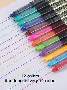 10支装彩色凝胶笔，0.5毫米细尖 - 速干墨水，书写流畅，不晕染，不渗墨，色彩鲜艳，适用于记笔记、写日记、颜色编码等办公用品，办公文具礼品套装 - 考试认可，握感舒适