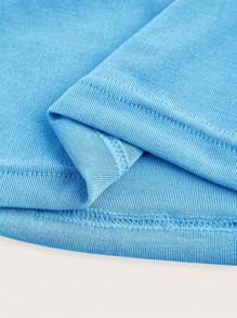 Sweetina 女式圆领无袖短款 Y2K 红色性感上衣，时尚纯色 - 藍色 - 查看 4