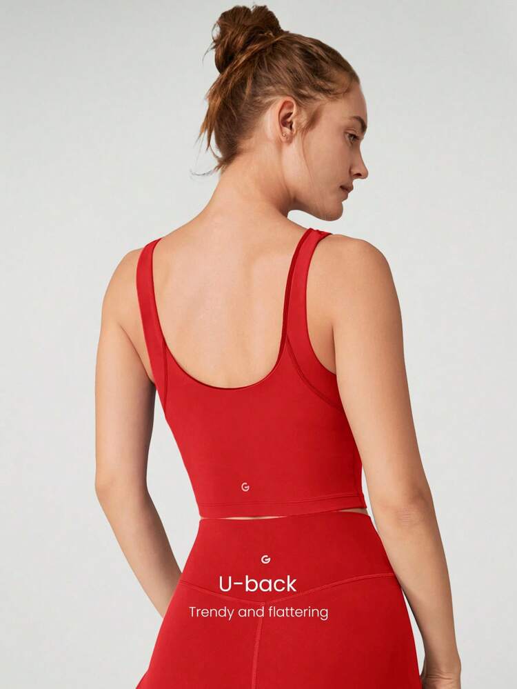 FeatherFit™ Longline U Back Sports Bra Tank Top Low Impact Yoga Pilates Daily Gym Spring Summer