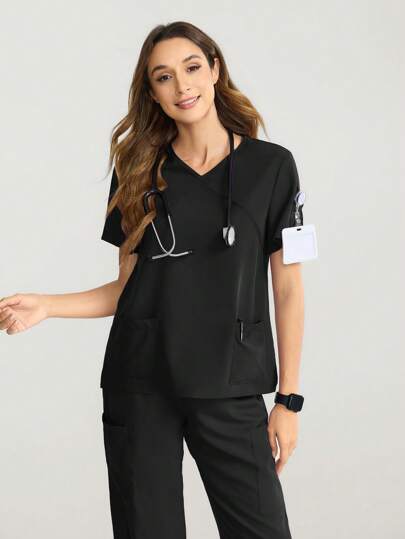 TaskEZ Scrub Tops,Women's Fashion Casual Sports Scrub Tops, Business Women Clothing, Women's Summer Tops Multi-Occasion Wear Versatility, Women's Summer Beach Shirtscomfortable Stylish Fashion Uniform Scrub