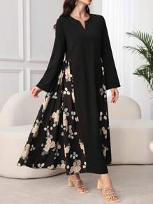 Lacomfia 女式拼布阿拉伯风格休闲夏装 - 彩色 - 查看 3