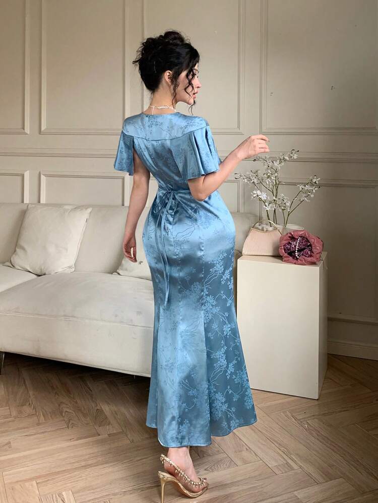 Women's Summer Ruffled Hem Long Elegant Party Dress,Formal Women Dresses Cocktail Dress
