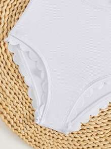 1 pieza Traje de baño de vacaciones de moda con pétalos de flores para niñas, Outfit a juego de una pieza mamá e hija (se venden por separado 3 piezas)