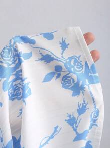 Sweetra Women's New Floral Print A-Line Dress, Elegant Sleeveless Neck Tie Waist Flared Hem Dress For Spring/Summer, Suitable For Party, Vacation, Brunch, New Year's Eve, Valentine's Day, Holiday - Multicolor - View 4