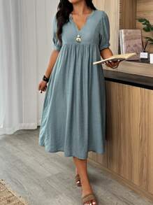 Weeklong 大码纯色短袖连衣裙，夏季时尚