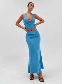 Aloruh Women Two Pieces Outfits For Daily Wear Honeymoon Outfits Woman - Blue - View 5