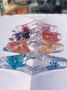 1 件树脂环氧压花书签，创意阅读配件，书立，拇指书支架，书架返校 - 多色 - 查看 1