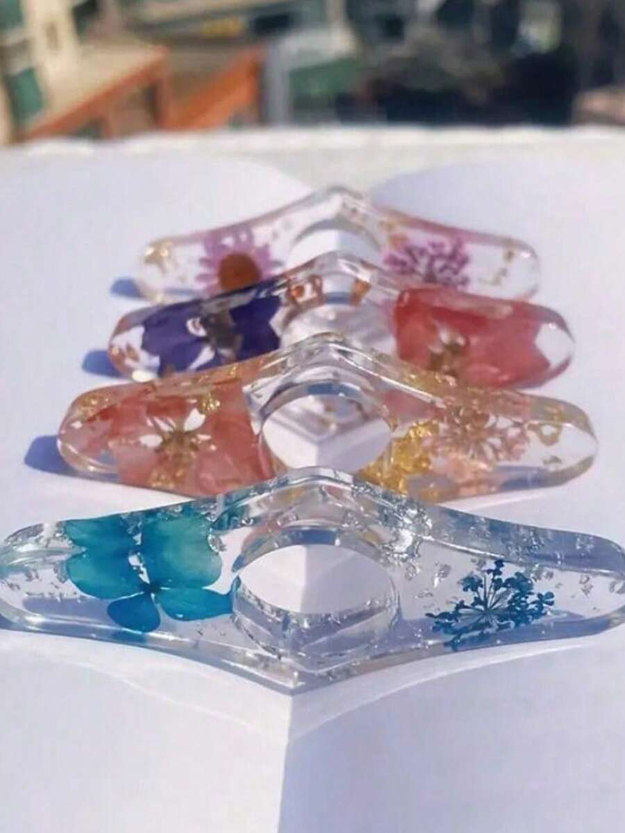 1 件树脂环氧压花书签，创意阅读配件，书立，拇指书支架，书架返校 - 多色 - 查看 1