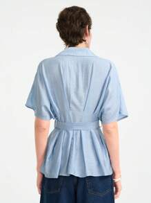 Aalyst Camicetta aderente blu nuova collezione primavera/estate 2025 per donna