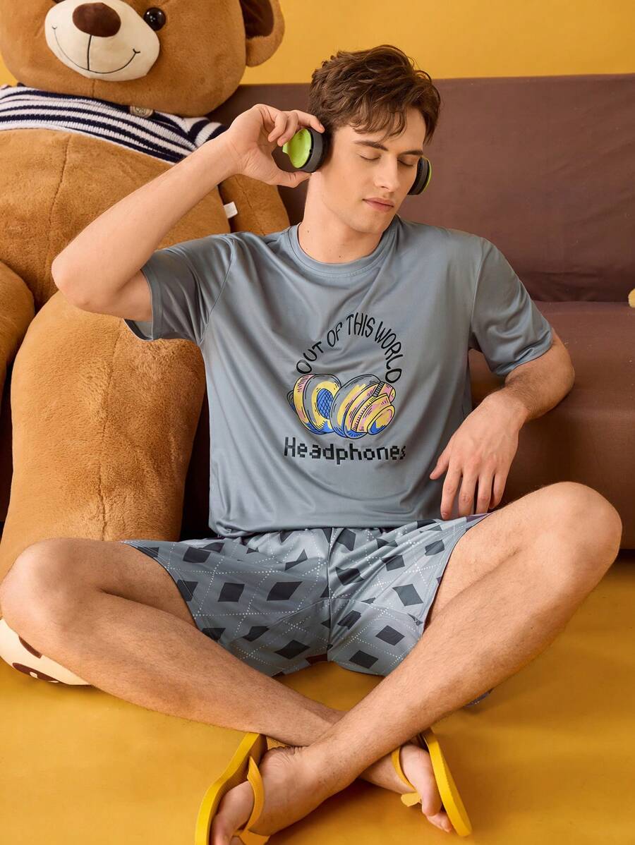 Happy Jammies Conjunto de pijama casual de pareja, primavera/verano - Multicolor - Ver 1