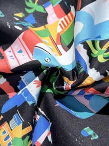 Boys' Hawaiian Floral Shirt And Shorts Set, Beach Resort Summer Outfit For Kids