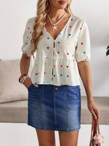 Breezaya Women's Casual Blue Denim Short Skirt With Classic Pockets And Button Detail - Blue - View 1