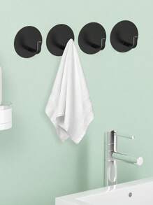 4-Pcs Hook For Kitchen, Bathroom, Clothes And Hats, Right Angle Wall Hanging, Round Bottom, Nail Free Hook