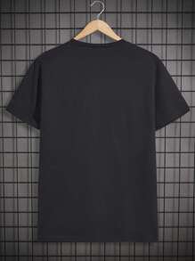 RueChic 2 pièces Hommes T-shirts réguliers en coton avec impression de lettre