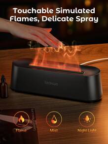 Teckwe LED 7-Color Flame Diffuser Humidifier, USB Powered With Remote Control And Timer Function. Auto Shut-Off When Waterless. Suitable For Bedroom, Office, Yoga Room, Etc.
