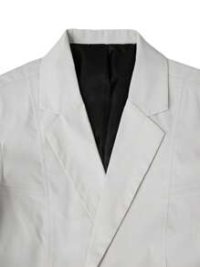 Manfinity Homme Men's Solid Color Lapel Neck Long Sleeve Casual Versatile Suit Jacket Blazer Men Casual