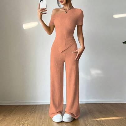 일상 착용용 여성 투피스 아웃핏