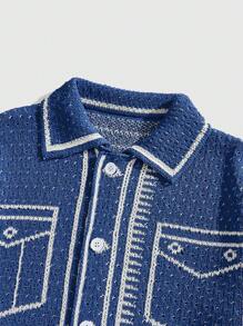 ROMWE MEN Street Life Men Knit Short Sleeve Sweater, Minimalist & Fashionable, Suitable For Summer Vacation