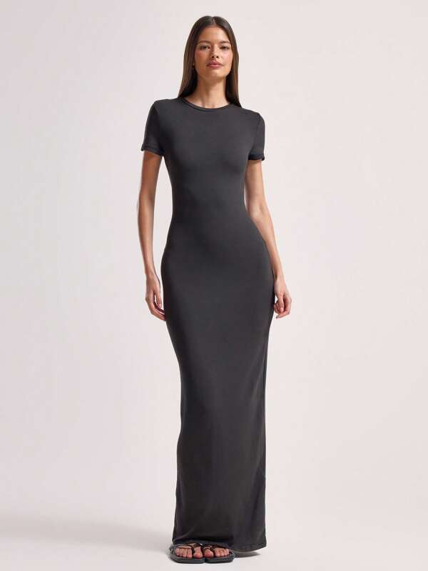 MUSERA Bodycon Maxi Seamless T-Shirt Dress Basic Soft Lounge Summer Dresses For Women Holiday Ibiza