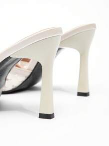 CUCCOO CHICEST New Fashionable Versatile Rhinestone Bow Strap Stiletto High Heel Sandals For Christmas - Apricot - View 6