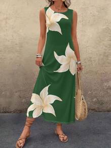 EMERY ROSE 女士休闲百合花中长连衣裙，适合春夏季 - 彩色 - 查看 4