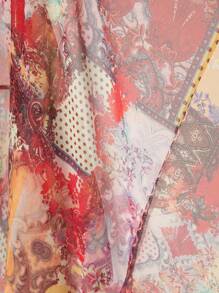 GENKIRA 蕾丝镂空花卉印花雪纺浪漫连衣裙，春夏波西米亚度假时尚风格，适合春秋季节 - 彩色 - 查看 7