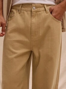 Musero Extreme Wash Baggy Denim Jeans Spring Summer Streetstyle Easter Vacation - Khaki - View 5