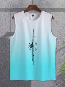 Manfinity RSRT Men's Gradient Graphic Print Crew Neck Casual Tank Top - Multicolor - View 2