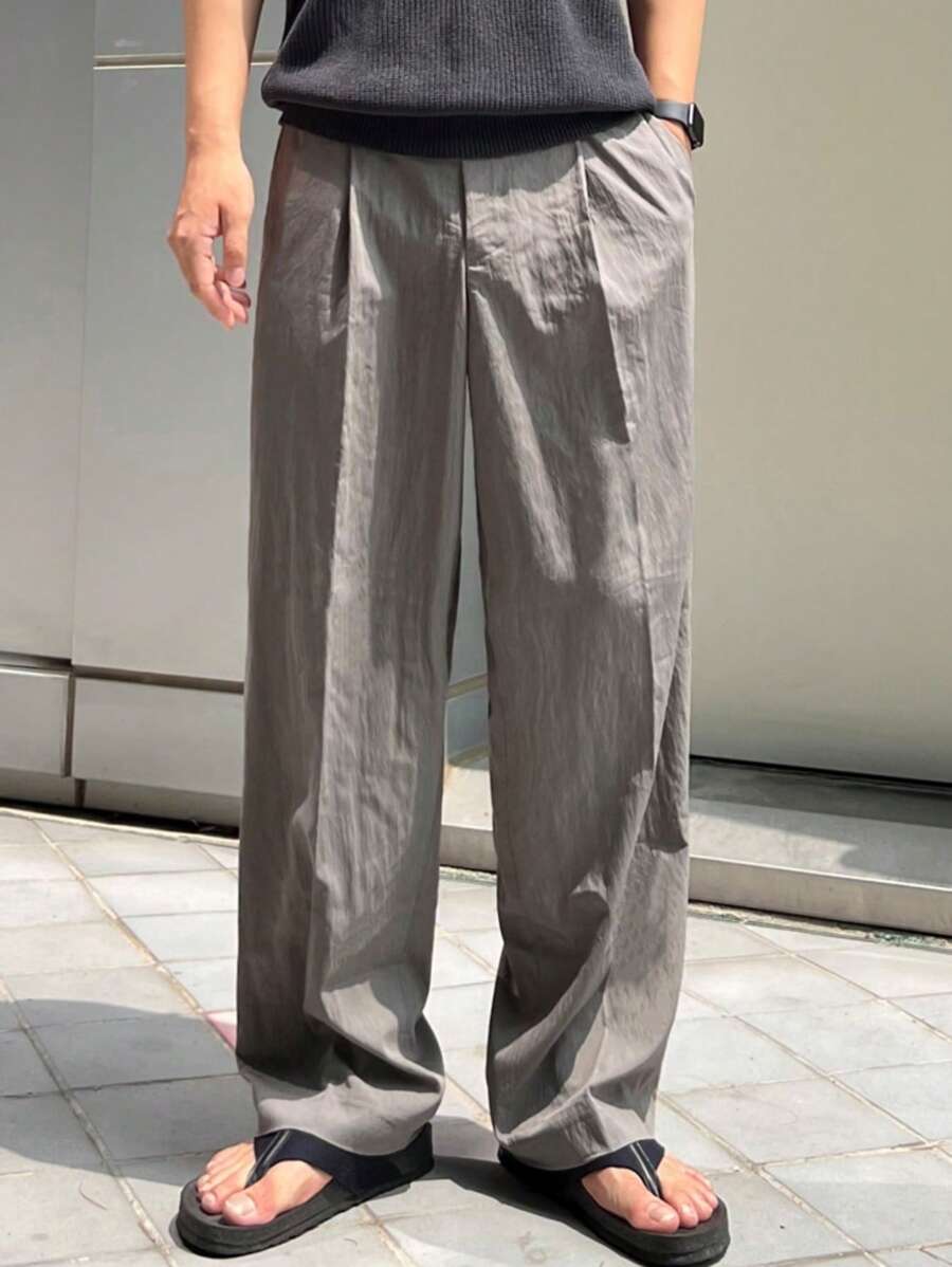 DAZY Men's Spring Solid Gray Suit Pants - Grey - View 1