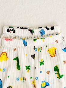 4pcs Young Boy Summer Cartoon Print Tank Top And Shorts Set, Home Outfit Suit - Multicolor - View 7