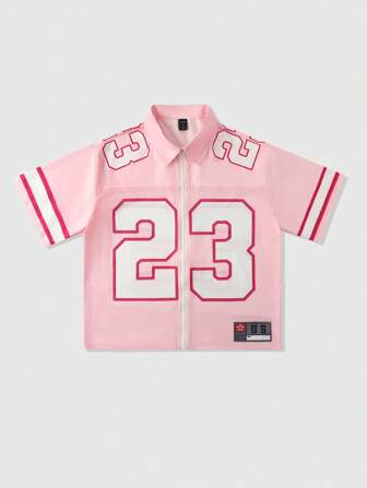 Chemise de sport à manches courtes avec patchwork en maille, coupe ample pour hommes