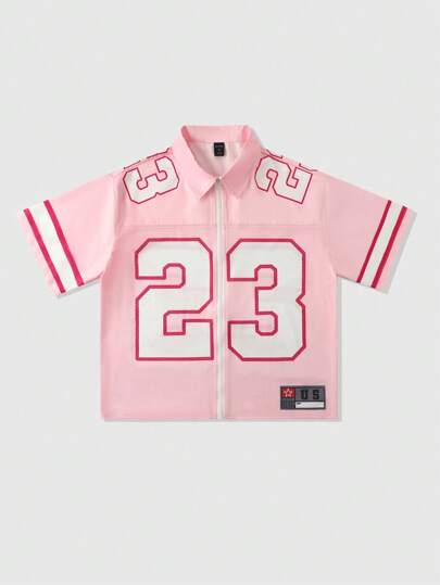 Camicia sportiva da uomo con vestibilità squadrata, in rete con patchwork, a maniche corte