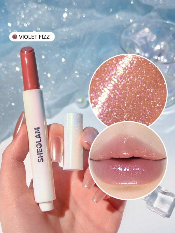 SHEGLAM Pout-Perfect Shimmer Lip Plumper-Violet Fizz Moisturising Plumping Shimmer Solid Lip Gloss Non-Stick Shimmer Nourishing Lip Plumping Serum Coconut Oil Lipstick Lip Cosmetics Graduation Birthday Holiday Summer Fall Autumn Y2K Fancy Fashion Women Makeup Cosmetic Party Beach Travel Camping Outdoors School Campus Trip Festivals Decor Gift Present Rose Girl Cosplay Best Color Charm Vibe