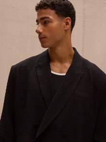 Musero 简约纹理双排扣西装外套仅限春夏时尚复活节