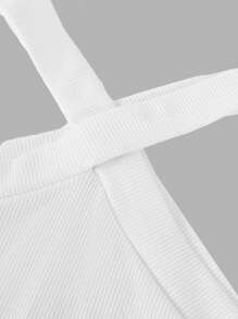 SHEIN Girlism Ensemble de 2 pièces pour filles pré-adolescentes : débardeur en tricot unicolore + jupe évasée imprimée en tissu, décontracté pour les vacances