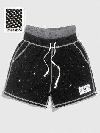 Street Life Pantaloncini da uomo con cintura luccicante e decorata con diamanti